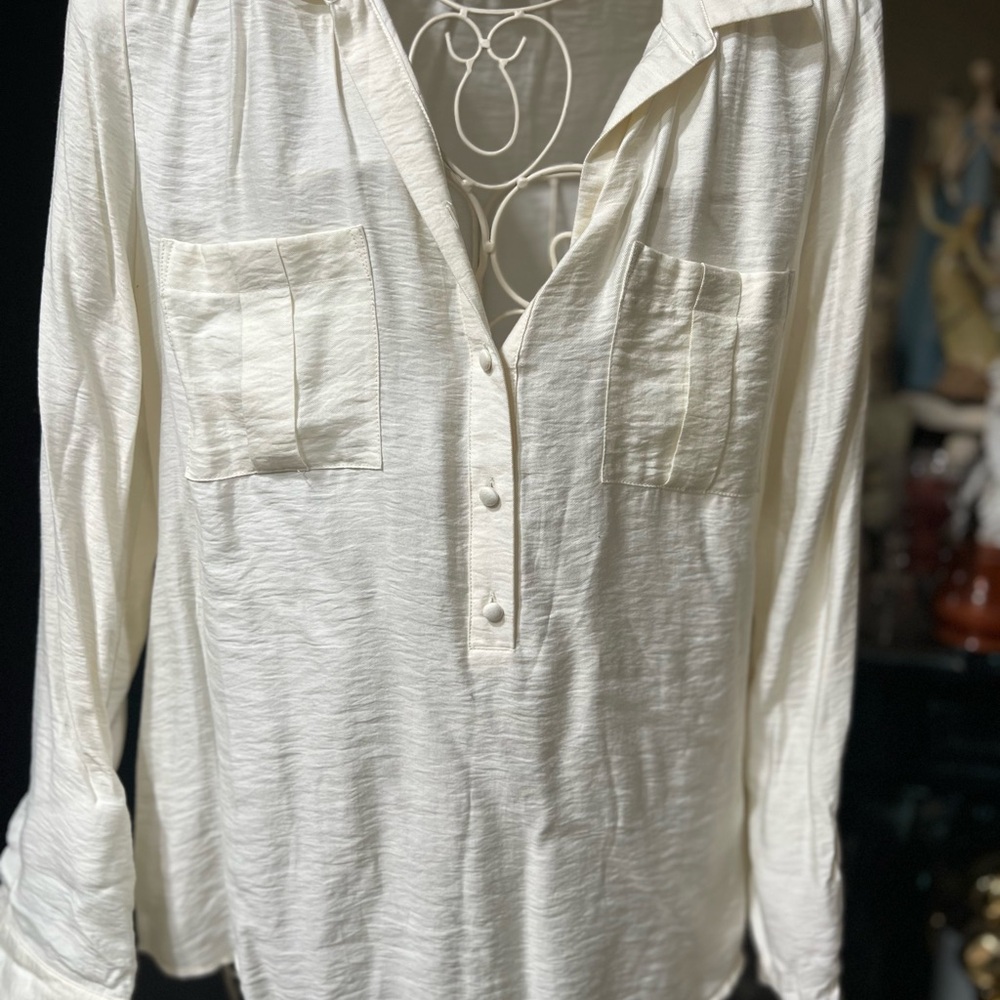 LOFT Soft Cream Blouse , Size M